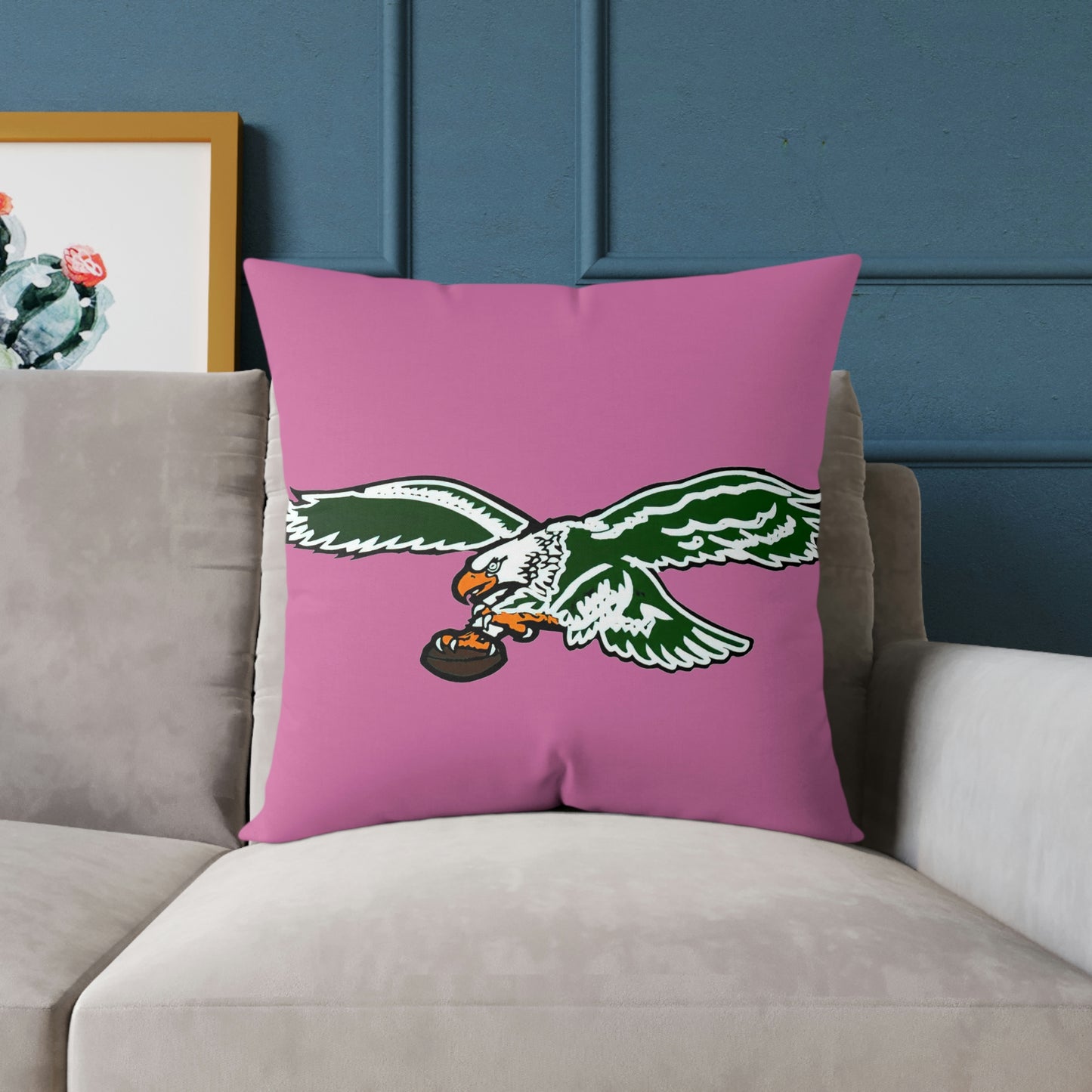Pink Retro Philadelphia Eagles Spun Polyester Pillow