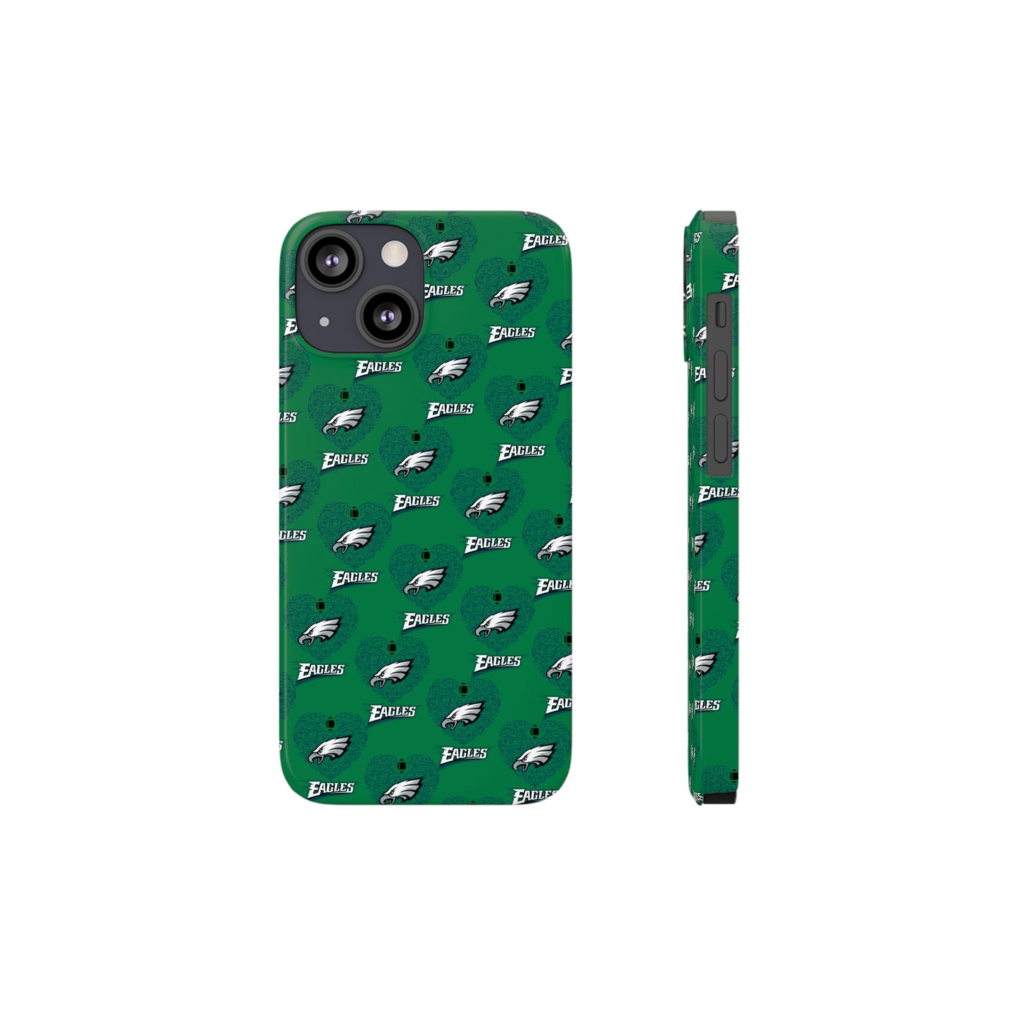 Green Philadelphia Eagles Heart Barely There iPhone Case (Hearts Only)