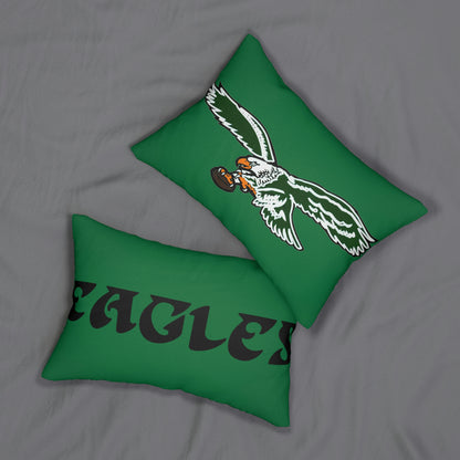 Green Retro Philadelphia Eagles Spun Polyester Lumbar Pillow