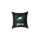 Black Philadelphia Eagles Heart Spun Polyester Pillow