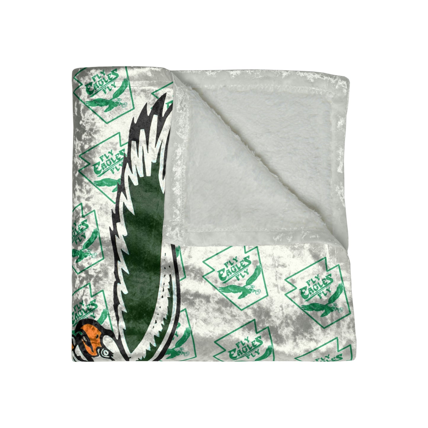 White Philadelphia Eagles Crushed Velvet Blanket