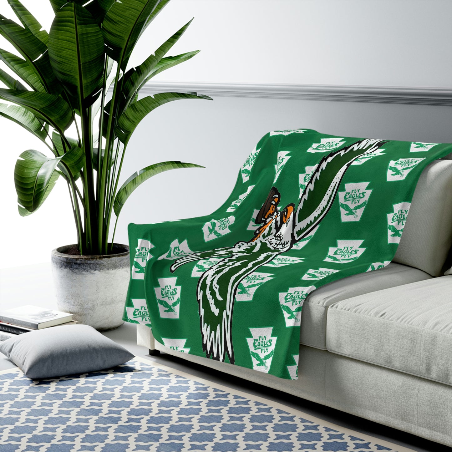 Green Philadelphia Eagles Velveteen Plush Blanket